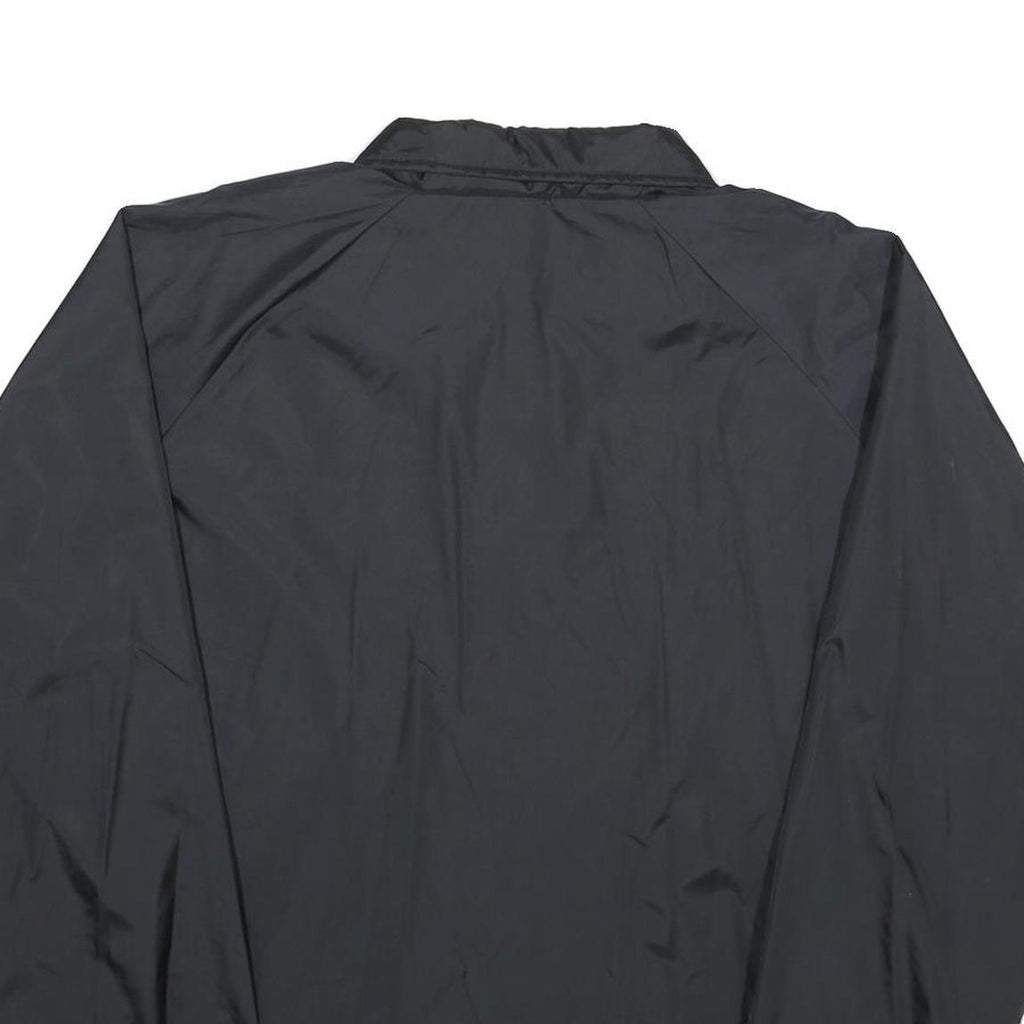 TRI-MARK Mens Black XL Nylon Coach Jacket Plain Button Closure Casual