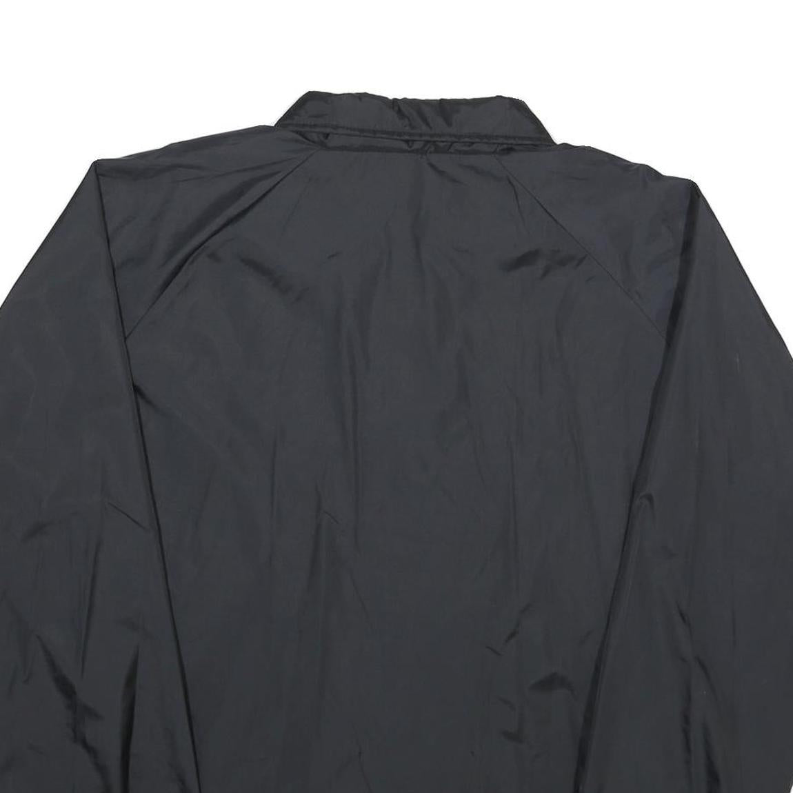 TRI-MARK Mens Black XL Nylon Coach Jacket Plain Button Closure Casual
