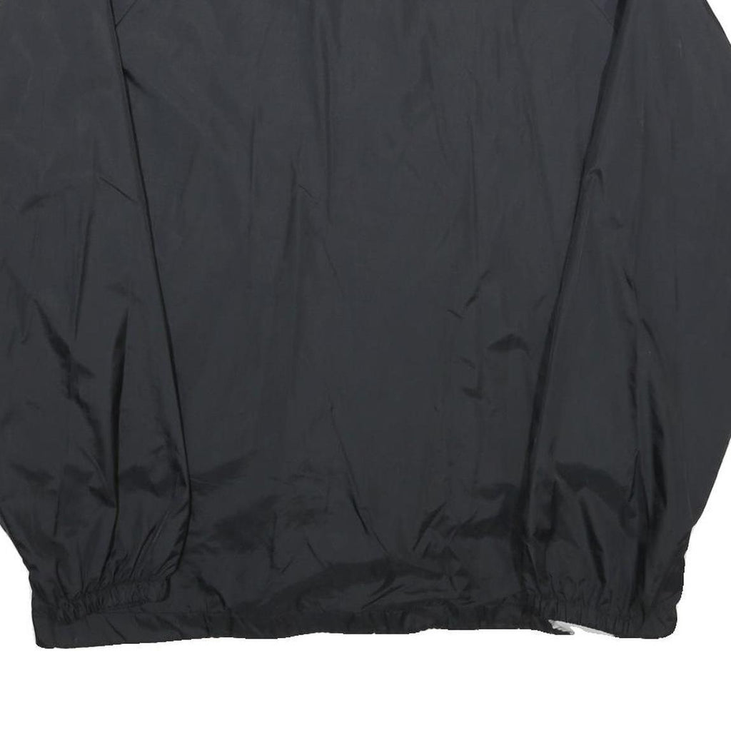 TRI-MARK Mens Black XL Nylon Coach Jacket Plain Button Closure Casual