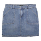 LEE Womens Blue Denim Mini Skirt Cotton Blend Casual Pockets Size M