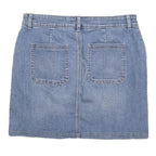 LEE Womens Blue Denim Mini Skirt Cotton Blend Casual Pockets Size M