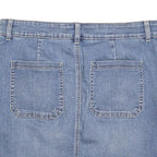 LEE Womens Blue Denim Mini Skirt Cotton Blend Casual Pockets Size M