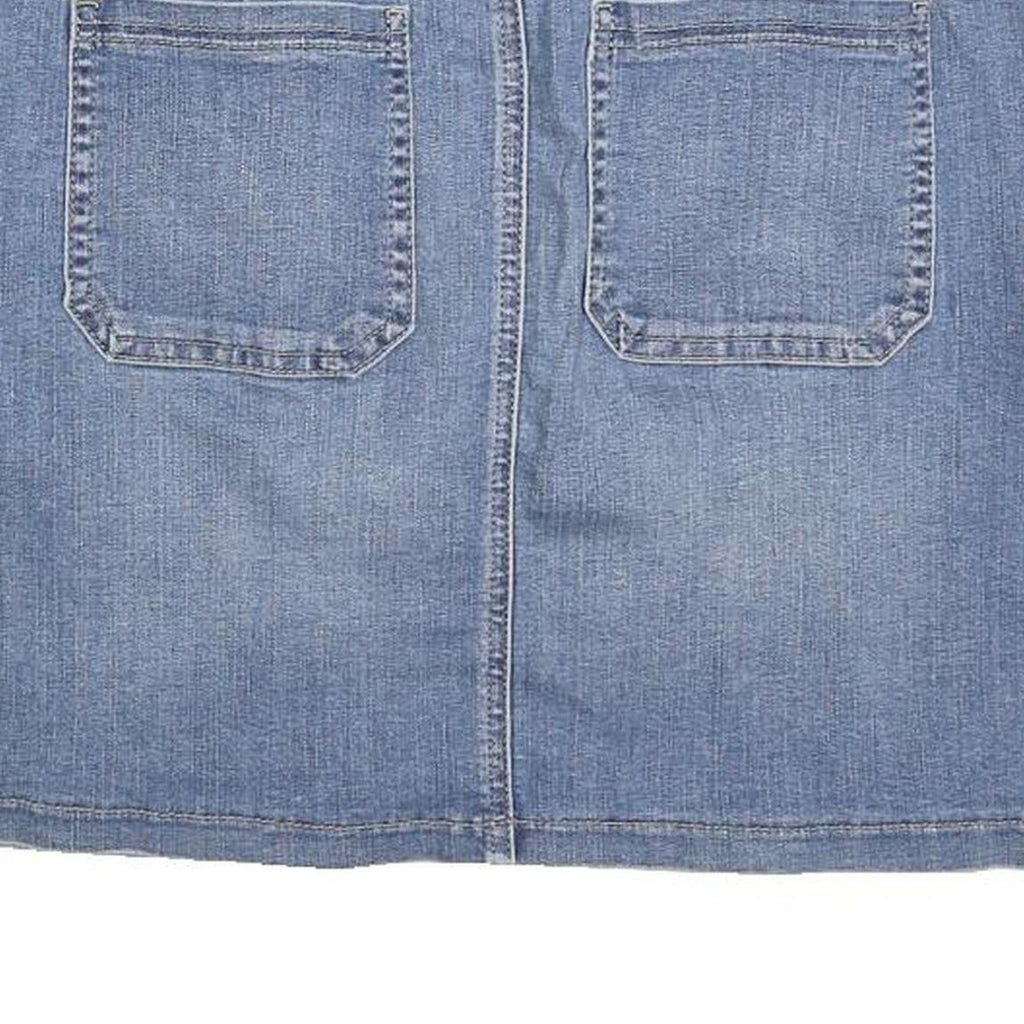 LEE Womens Blue Denim Mini Skirt Cotton Blend Casual Pockets Size M