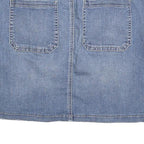 LEE Womens Blue Denim Mini Skirt Cotton Blend Casual Pockets Size M