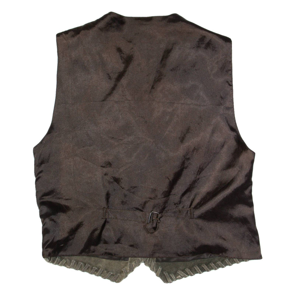 Womens Blazer Waistcoat Grey Leather Suede M