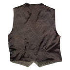 Womens Blazer Waistcoat Grey Leather Suede M