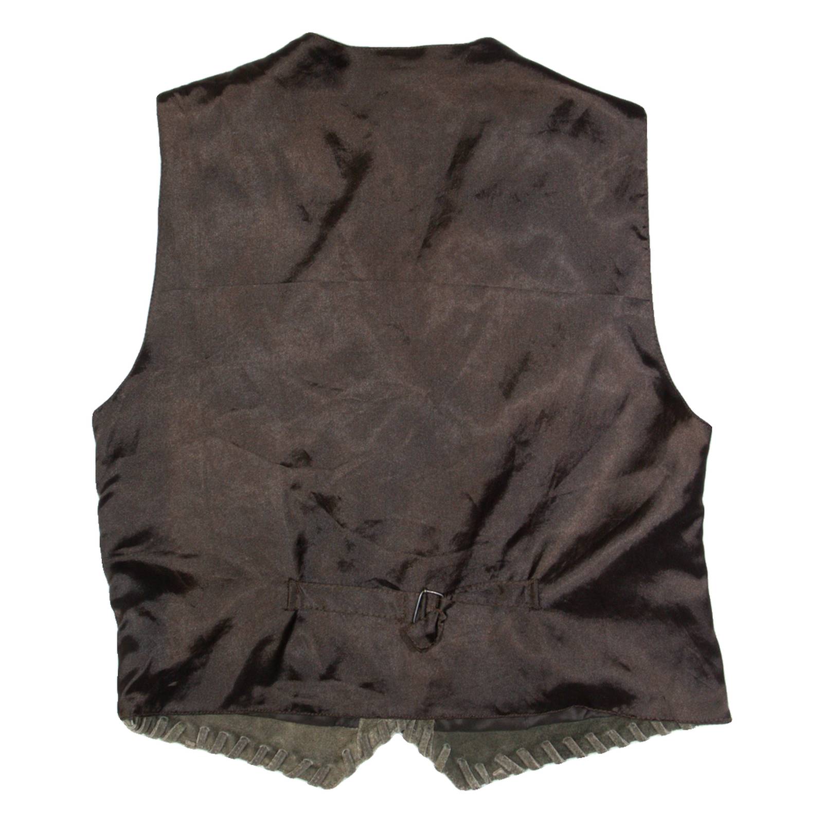 Womens Blazer Waistcoat Grey Leather Suede M