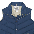 WOOLRICH Womens Blue Cotton Blend Button Jacket L Woven Puffer Vest
