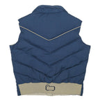 WOOLRICH Womens Blue Cotton Blend Button Jacket L Woven Puffer Vest
