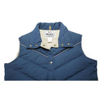WOOLRICH Womens Blue Cotton Blend Button Jacket L Woven Puffer Vest