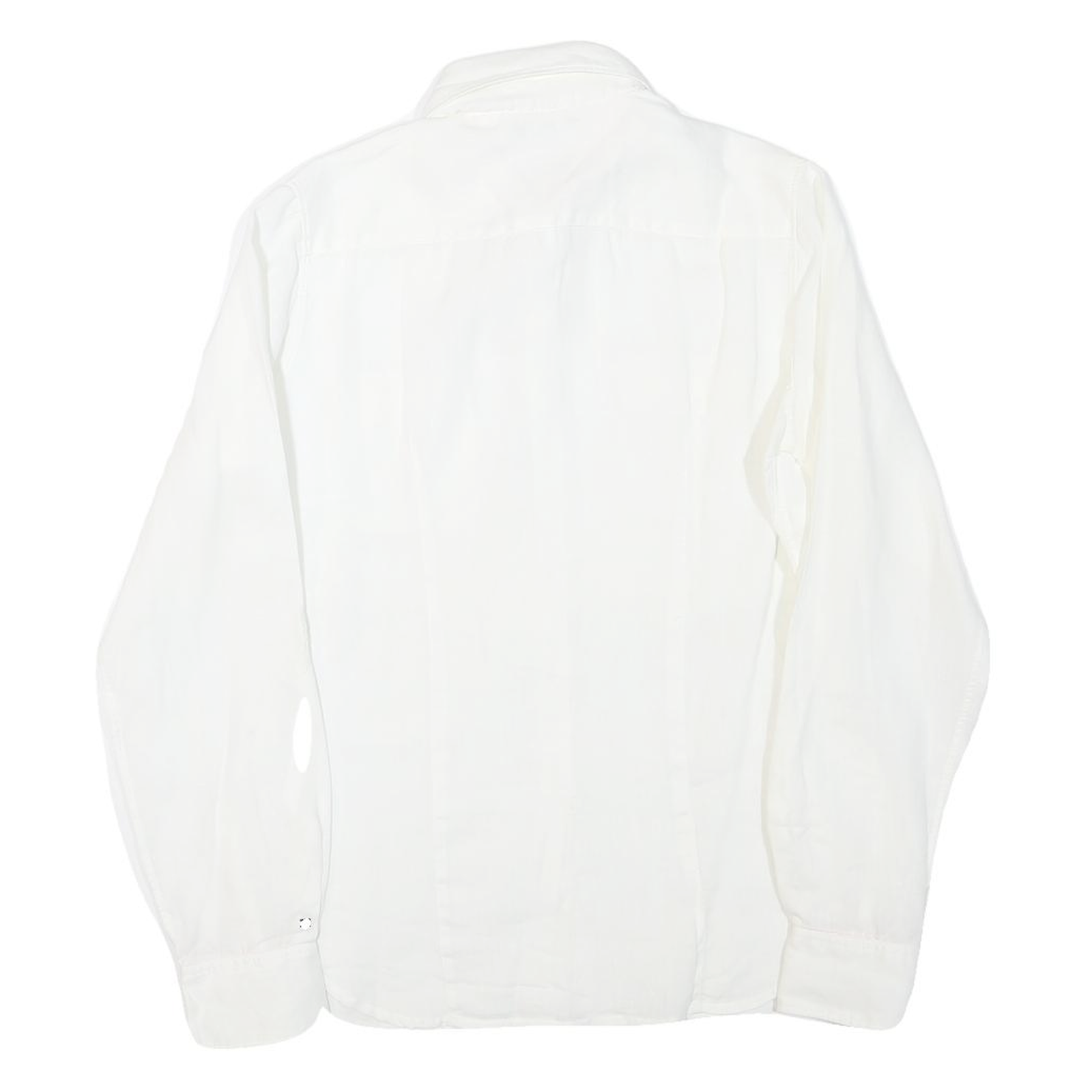 TOMMY HILFIGER Womens White Cotton Blend Shirt M Classic Button-Down Long Sleeve