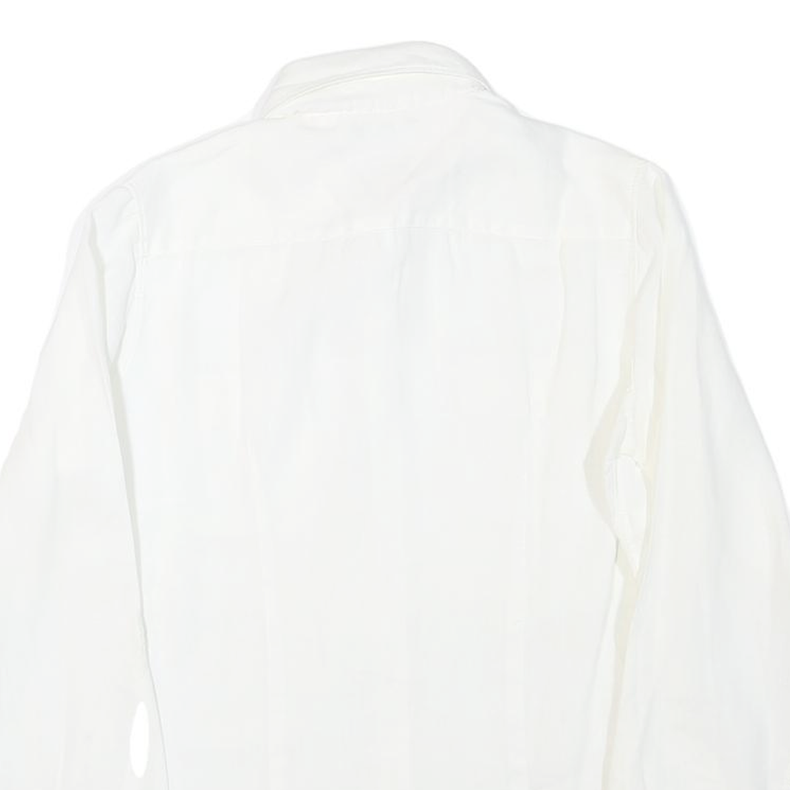 TOMMY HILFIGER Womens White Cotton Blend Shirt M Classic Button-Down Long Sleeve