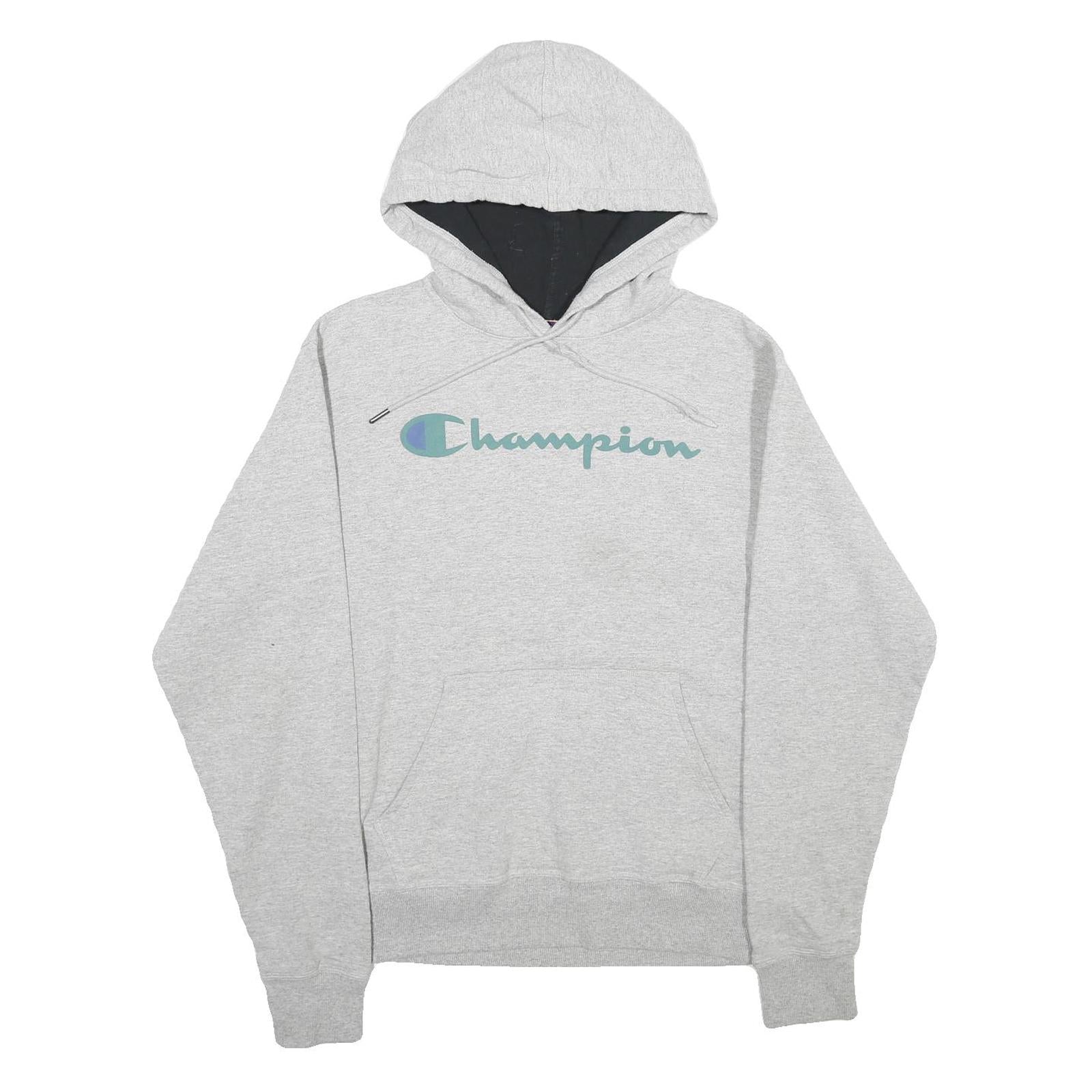 CHAMPION Mens Grey Pullover Hoodie S Cotton Blend Casual Sportswear