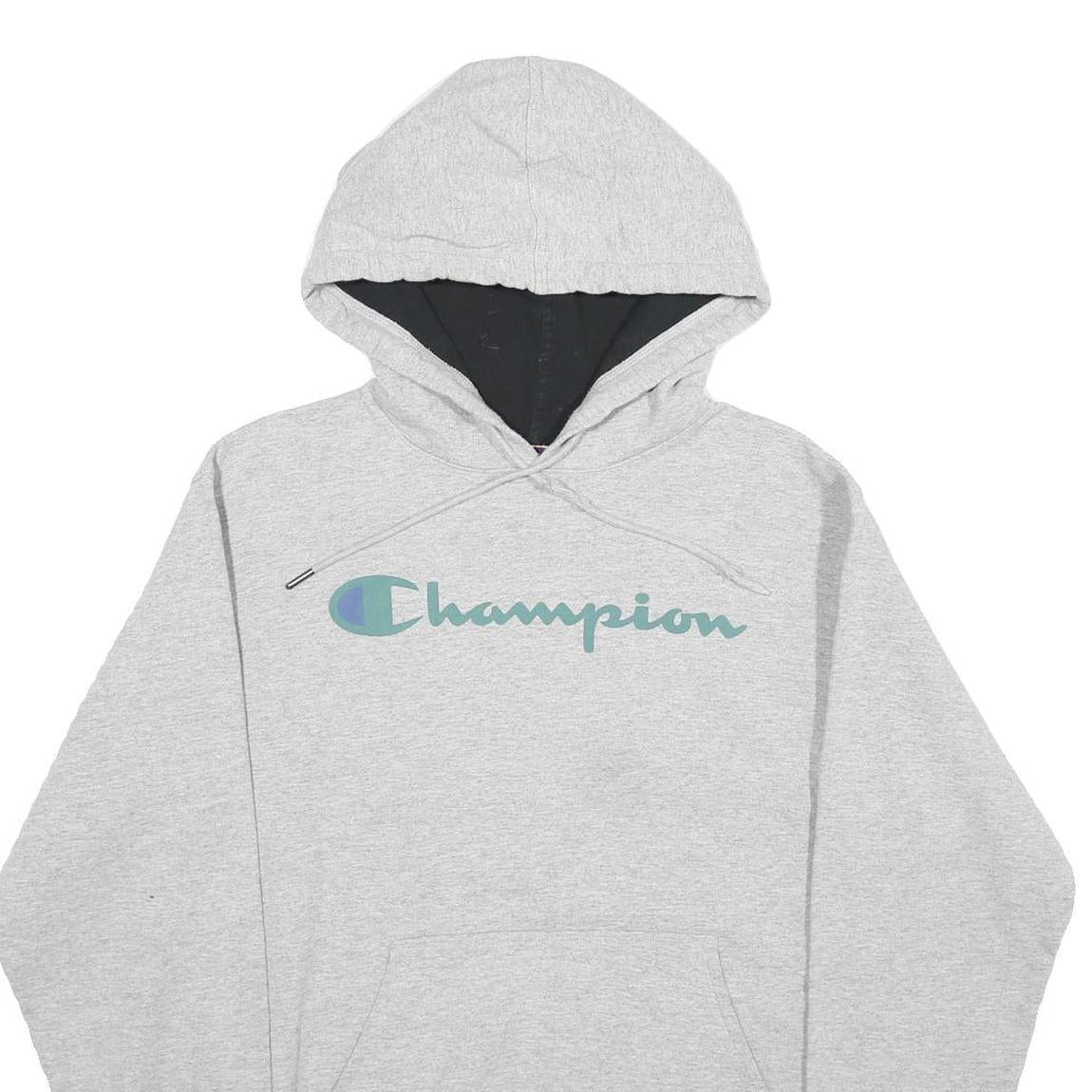 CHAMPION Mens Grey Pullover Hoodie S Cotton Blend Casual Sportswear