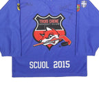 OCHSNER HOCKEY Mens Blue Troischene Hockey Club XS Long Sleeve V-Neck Graphic