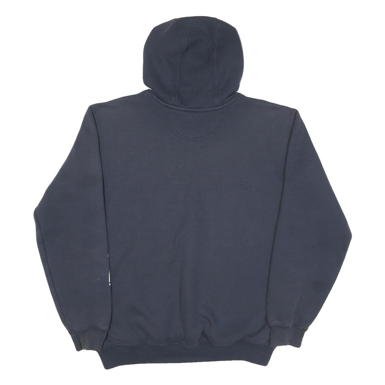CARHARTT Mens Navy Blue Hoodie M Cotton Blend Pullover Logo Print