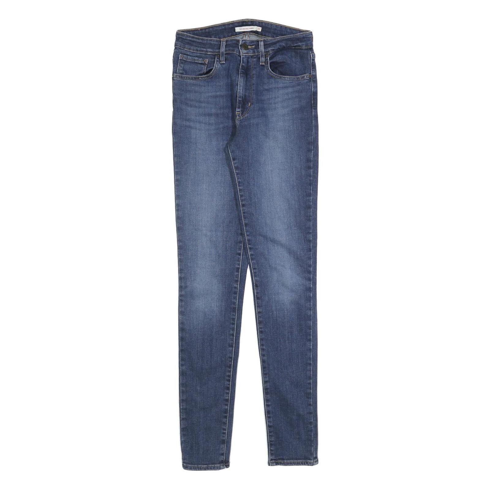 LEVI'S 721 Womens Jeans Blue Slim Skinny Denim Medium W27 L32 Stylish Fit