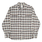 JACHS Mens Grey & Brown Check Shirt 2XL Long Sleeve Cotton Casual Relaxed Fit