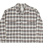 JACHS Mens Grey & Brown Check Shirt 2XL Long Sleeve Cotton Casual Relaxed Fit