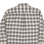 JACHS Mens Grey & Brown Check Shirt 2XL Long Sleeve Cotton Casual Relaxed Fit