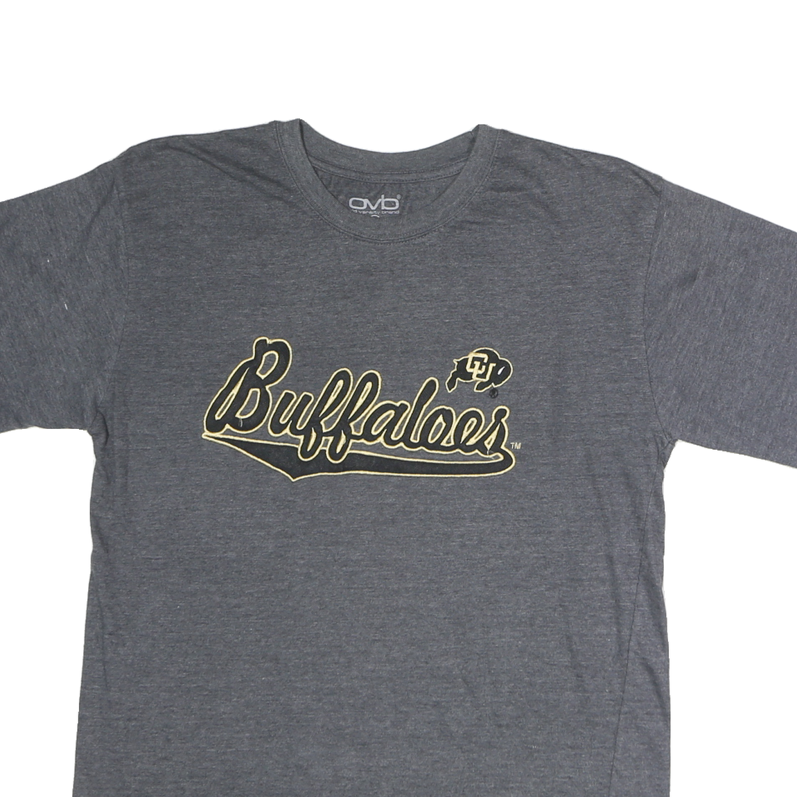 OVB Mens Grey Buffaloes Graphic T-Shirt M Short Sleeve Crew Neck Cotton