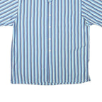 NAUTICA Mens Blue & White Striped Shirt L Cotton Blend Casual Button Front