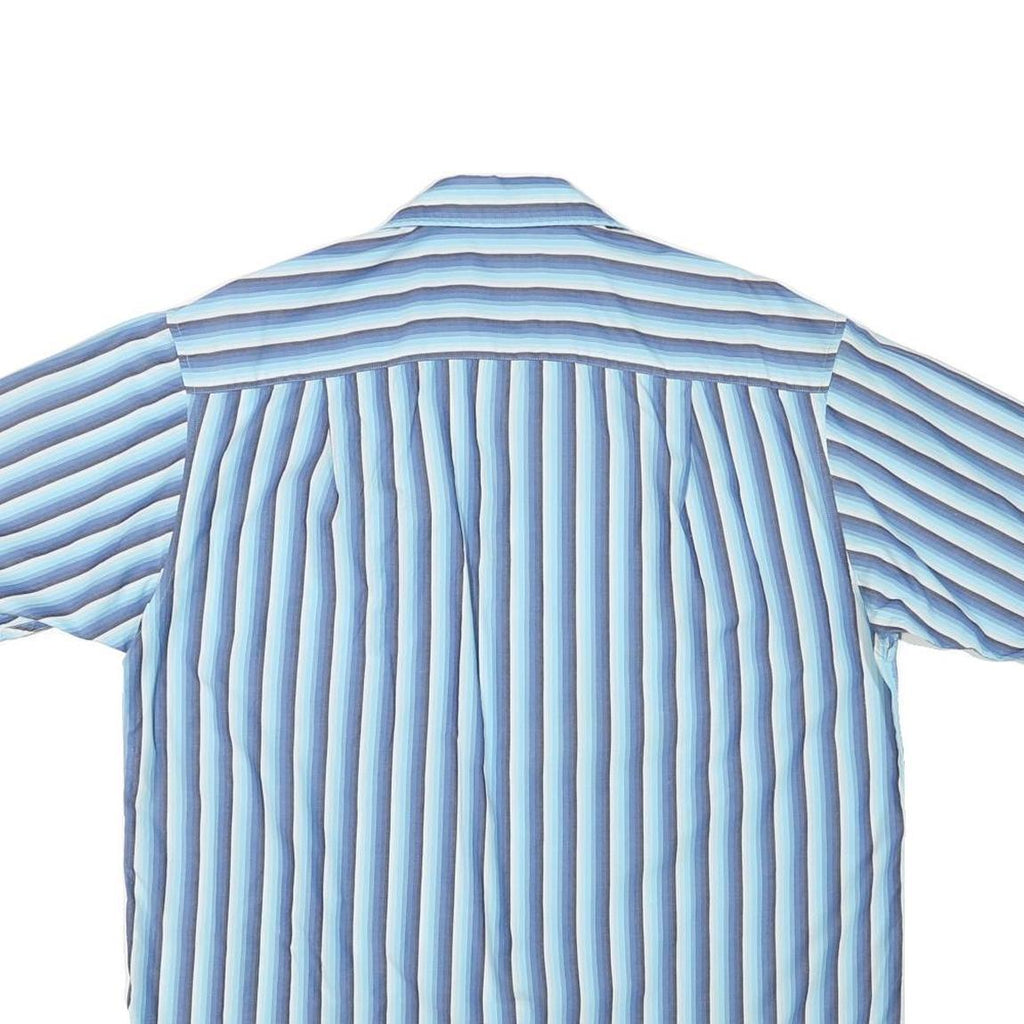 NAUTICA Mens Blue & White Striped Shirt L Cotton Blend Casual Button Front