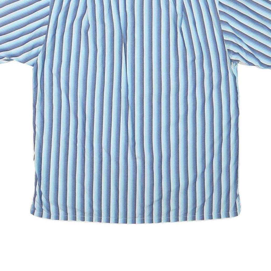 NAUTICA Mens Blue & White Striped Shirt L Cotton Blend Casual Button Front