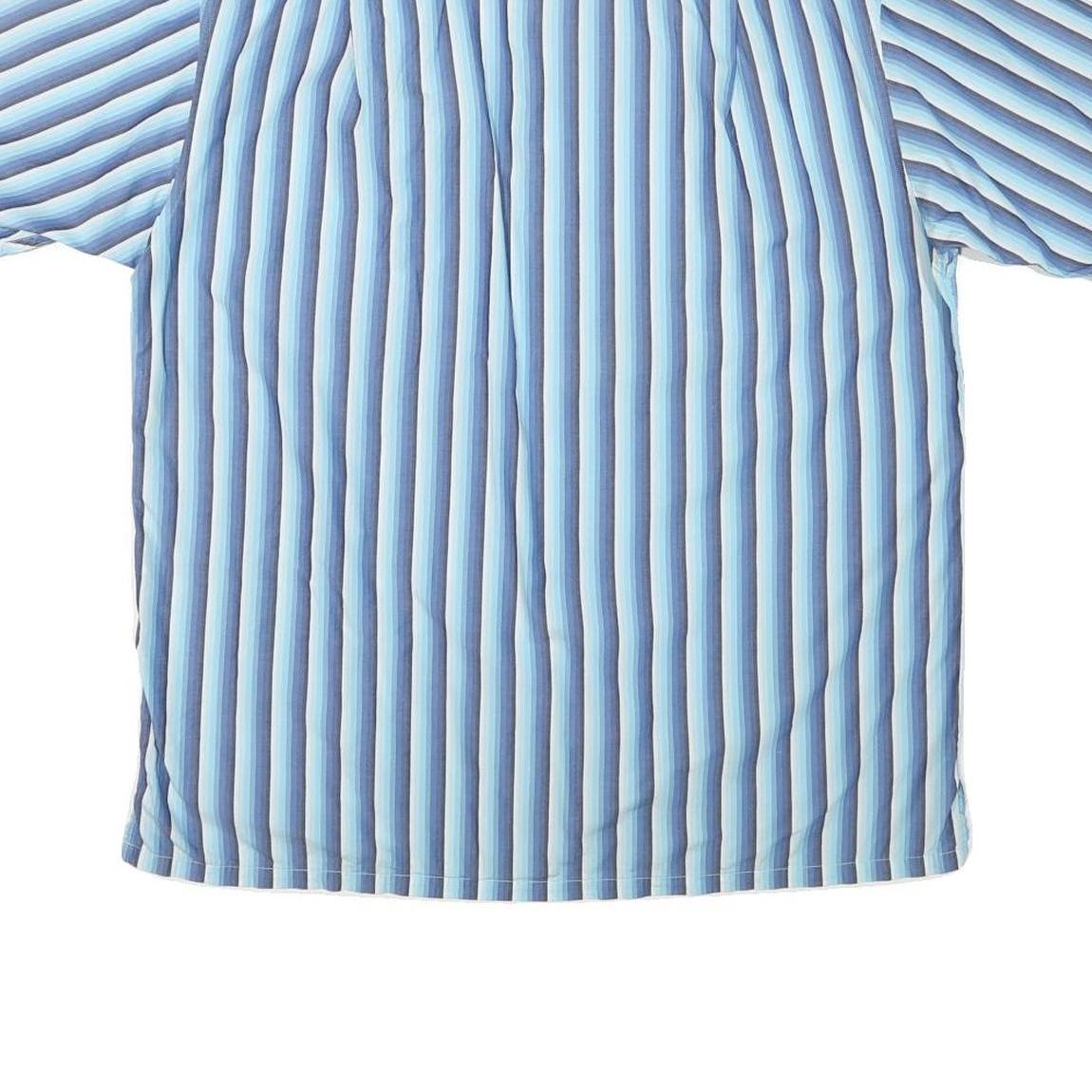 NAUTICA Mens Blue & White Striped Shirt L Cotton Blend Casual Button Front