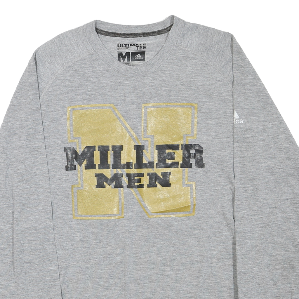 ADIDAS Mens Grey Miller Men Graphic Long Sleeve Crew Neck T-Shirt M