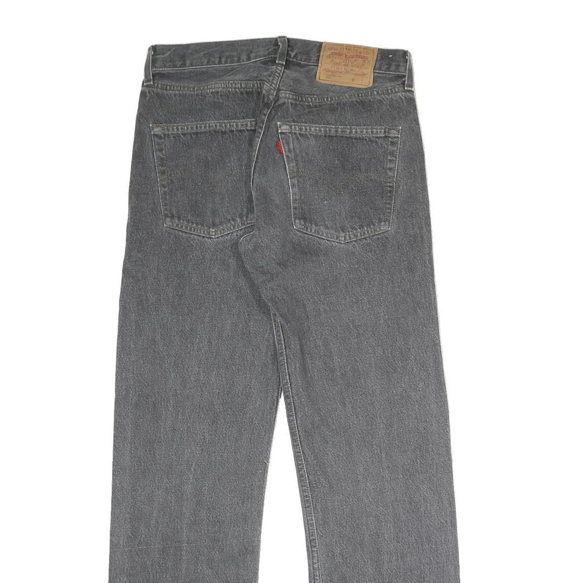 LEVI'S 501 Mens Jeans Black Classic Straight Denim Medium W30 L32 Button Closure