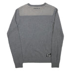 JACK AND JONES Mens Grey Cotton Blend Casual V-Neck Regular Fit Jumper S