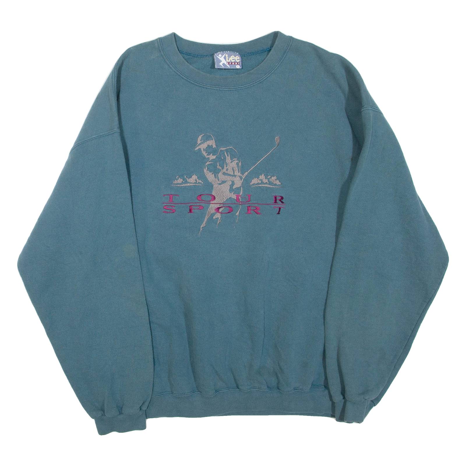 LEE Sport Golf Mens Sweatshirt Blue Crew Neck L