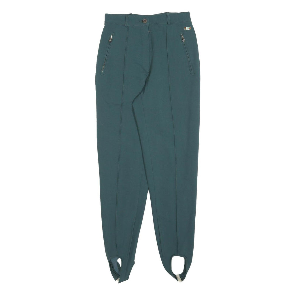 POST CARD Womens Wool Blend Blue Slim Stirrup Trousers W26 L28 Stylish Fit