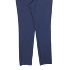 H&M Mens Polyester Blend Blue Slim Straight Trousers W30 L30 Formal Workwear