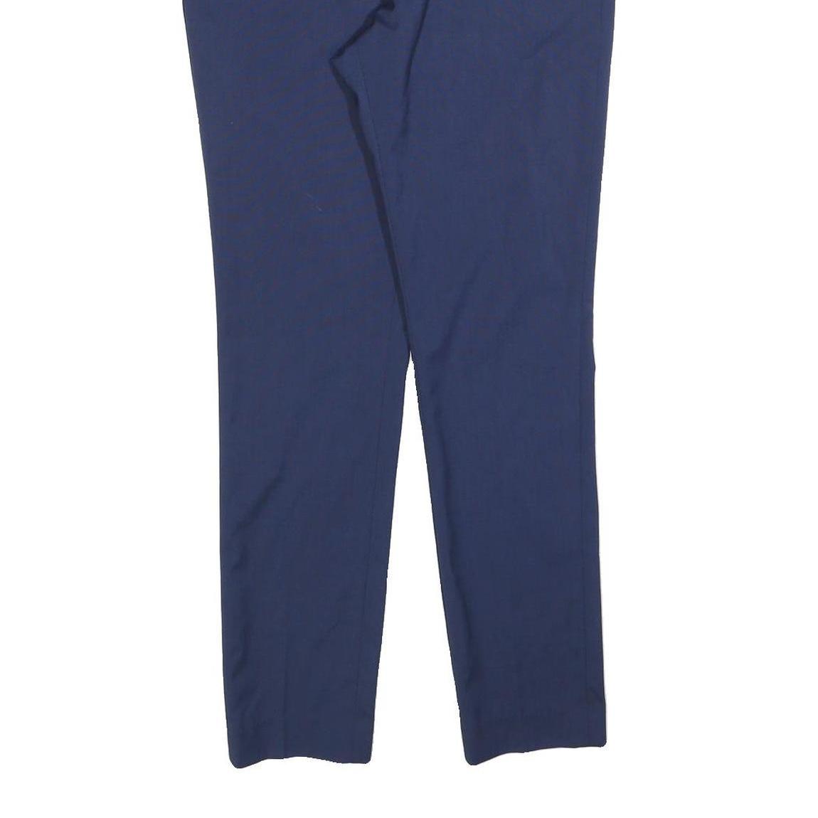 H&M Mens Polyester Blend Blue Slim Straight Trousers W30 L30 Formal Workwear