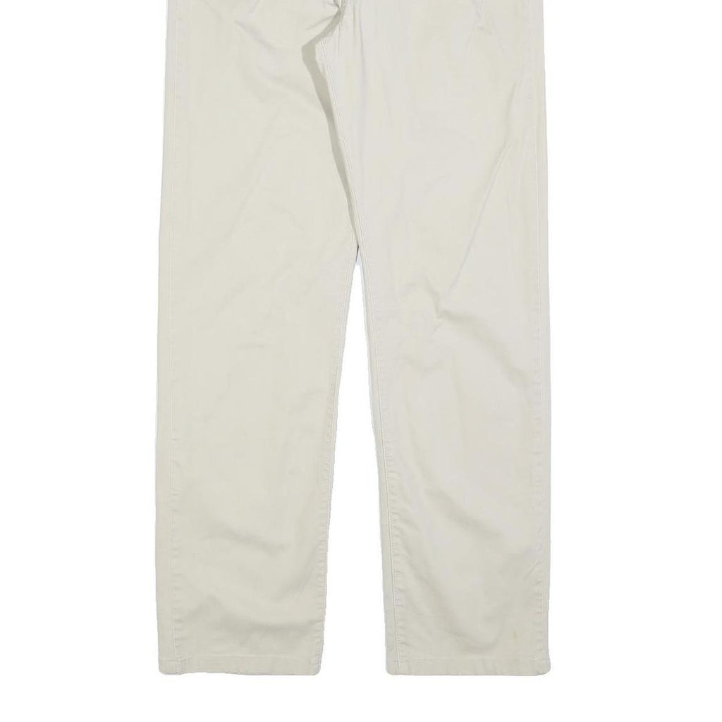 LEE COOPER Mens Cotton Blend White Regular Straight Trousers W33 L34 Classic Zip