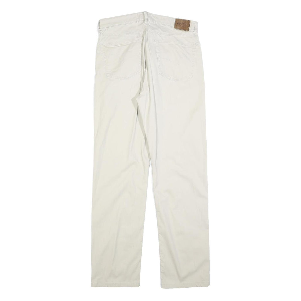 LEE COOPER Mens Cotton Blend White Regular Straight Trousers W33 L34 Classic Zip