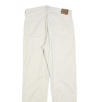 LEE COOPER Mens Cotton Blend White Regular Straight Trousers W33 L34 Classic Zip