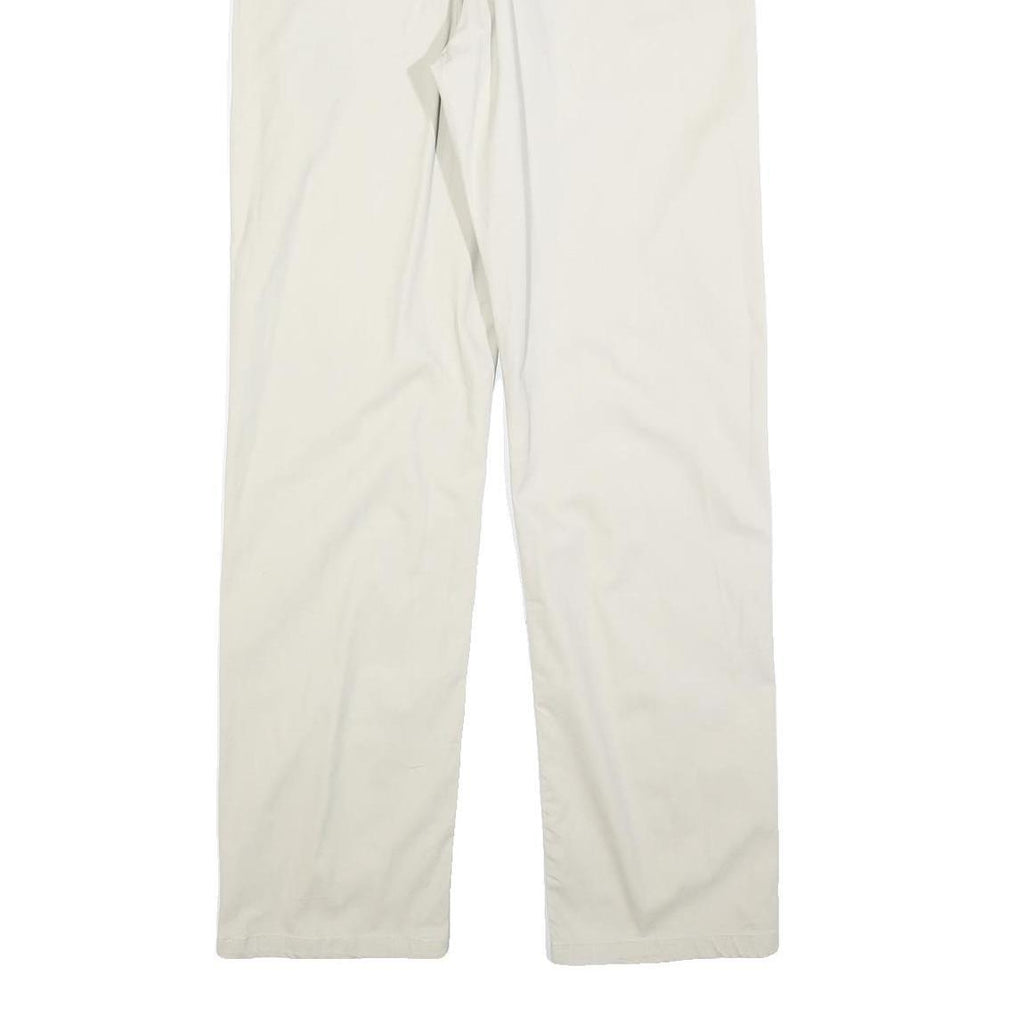 LEE COOPER Mens Cotton Blend White Regular Straight Trousers W33 L34 Classic Zip