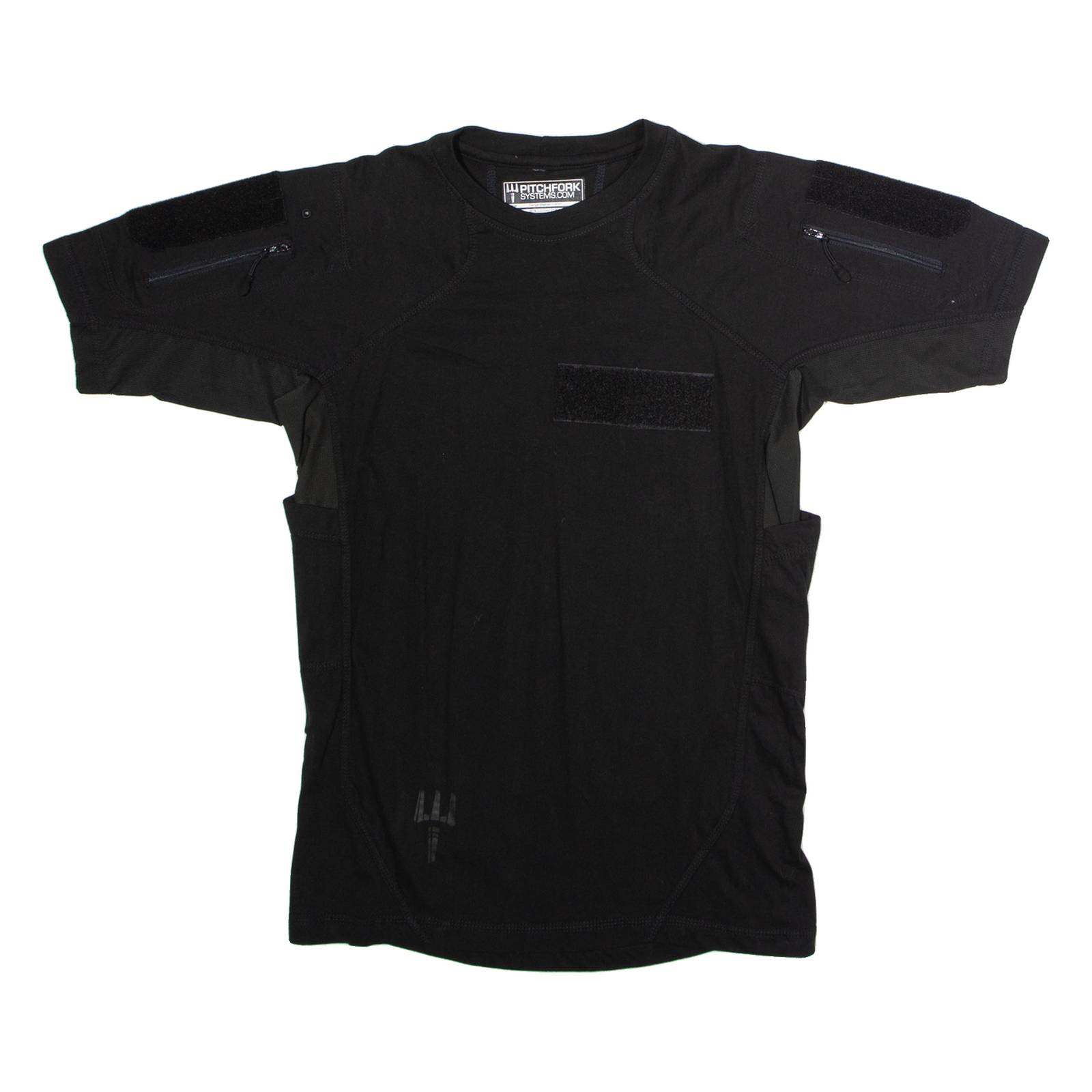 PITCHFORK SYSTEMS Range Master Mens T-Shirt Black Crew Neck Cashmere S