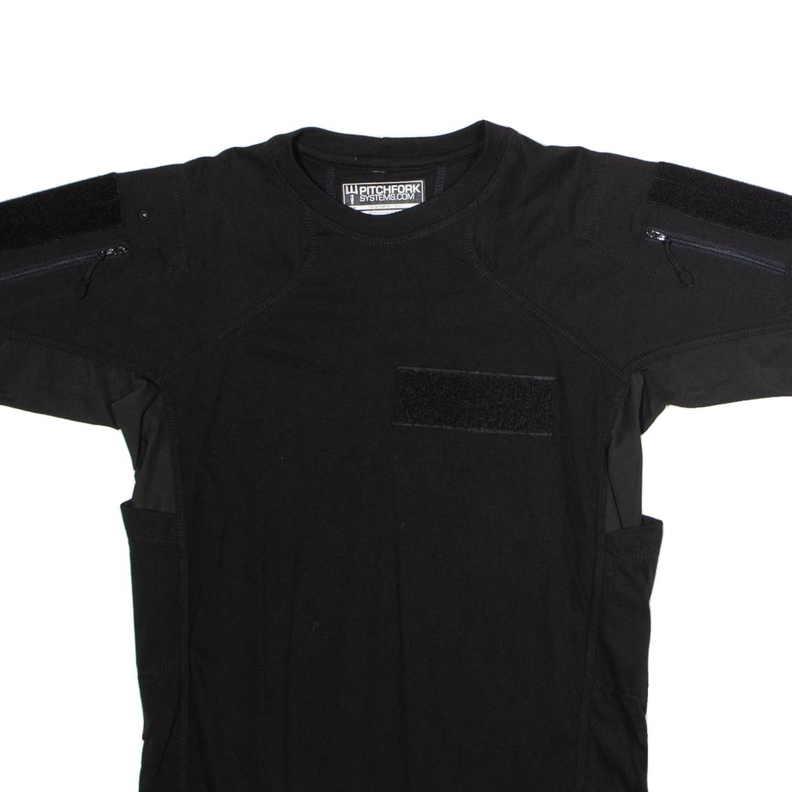 PITCHFORK SYSTEMS Range Master Mens T-Shirt Black Crew Neck Cashmere S