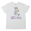 HOMAGE Mens White Larry Walker Graphic T-Shirt L Short Sleeve Crew Neck Baseball