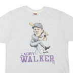 HOMAGE Mens White Larry Walker Graphic T-Shirt L Short Sleeve Crew Neck Baseball
