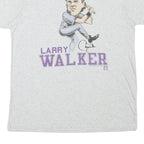 HOMAGE Mens White Larry Walker Graphic T-Shirt L Short Sleeve Crew Neck Baseball