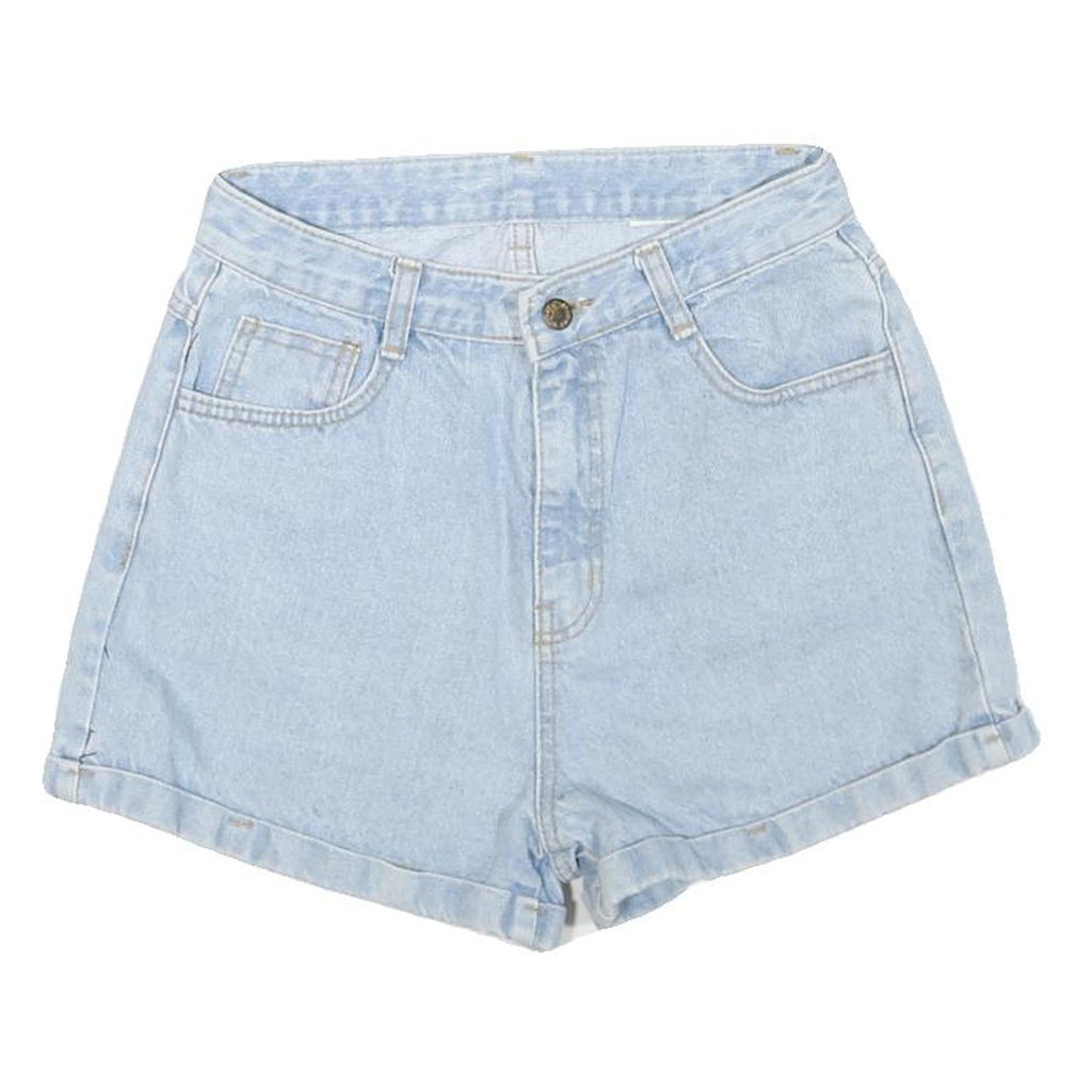 Womens Light Blue Denim Casual Shorts M W26 Cotton Blend Soft Comfort