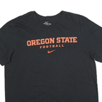 NIKE Mens Black Oregon State Football T-Shirt L Short Sleeve Crew Neck Cotton