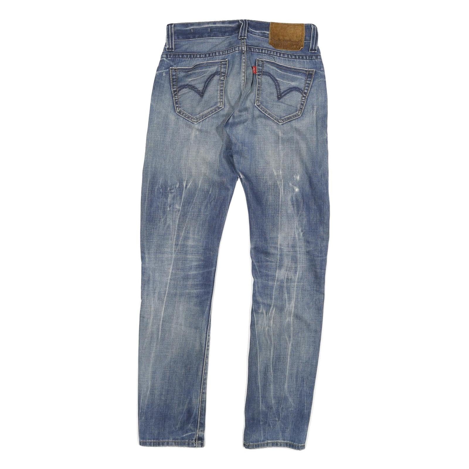 LEVI'S Mens Slim Blue Denim Stone Wash Jeans W28 L33 Stylish Casual