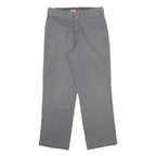 DICKIES Mens Cotton Blend Grey Regular Straight Trousers W33 L30 Workwear Casual