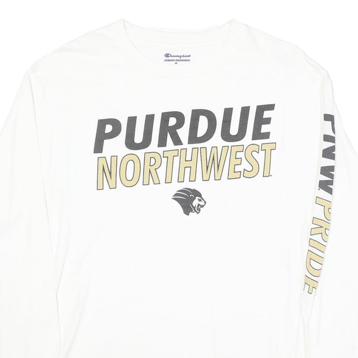 CHAMPION Mens White Purdue Northwest Long Sleeve Crew Neck T-Shirt M